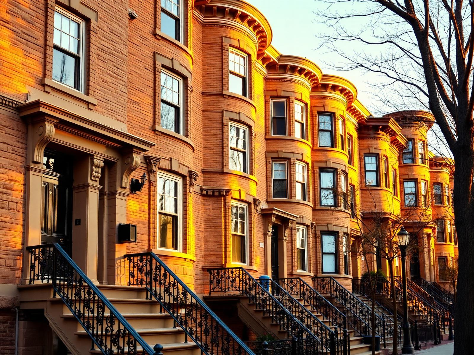 Restored brownstone facade — residential work