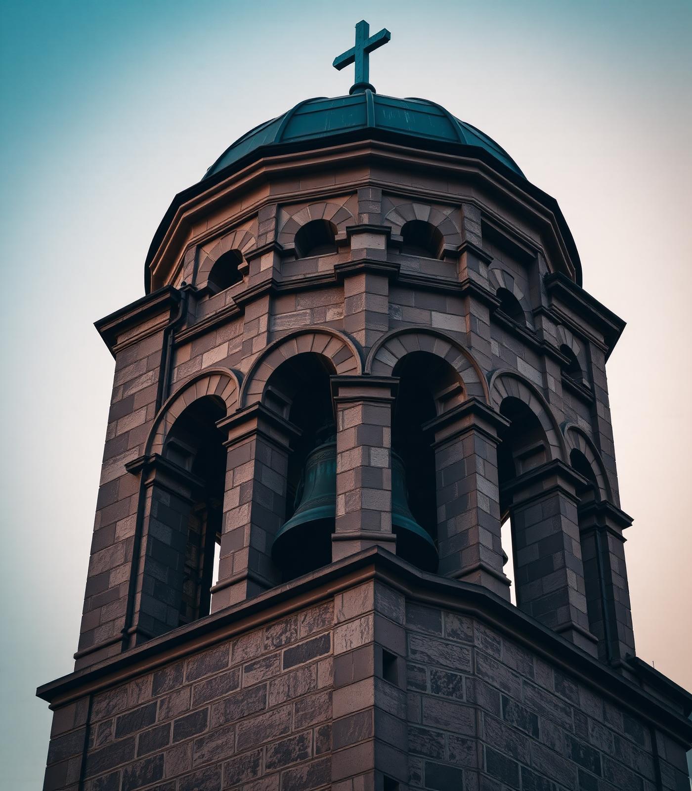 Historic church bell tower restoration