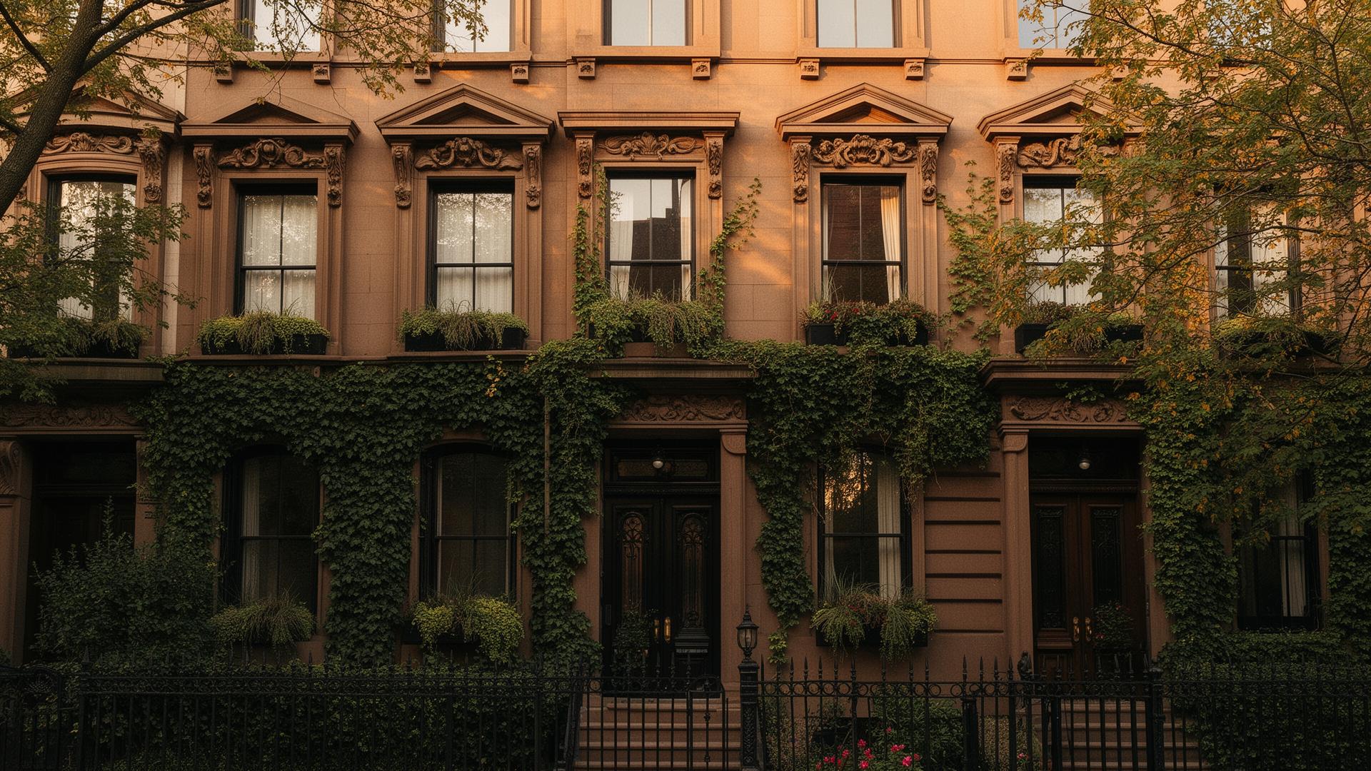 Historic brownstone row